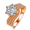Anel Shake Voice Fast Hand Live Anel de luxo com diamantes completos Anel de imitação de diamante Mosan Anel de luxo Three Life III de 5 quilates