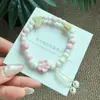 Pulsera de Cerámica Jingdezhen Nueva Pulsera de Cerámica China Joyería Estudiante Estilo Tíbet Cuerda Trenzada a Mano Puesto Regalo para Estudiante