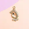 Acessórios para Joias DIY Pavão Acessórios de Diamante em Liga Pingente Simples Moda Pingente Pulseira Roupas Materiais Artesanais