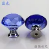Venta al por mayor de fábrica azul 30 mm diamante color plano cristal manija para puerta de armario cajón manija exportación comercio exterior explosiones