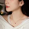 Collar y Aretes de Plata Esterlina S925 Estilo Coreano de Lujo Accesible para Mujer Navidad Astas Circonio de Color Diseño Exquisito Traje de Alta Gama para Mujer