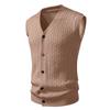 Suprimento Transfronteiriço Outono e Inverno 2025 Novo Cardigã Tricô Colete Tricotado Camisa Básica Casual Masculina Colete Tricotado