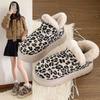 Zapatos de Maternidad Cálidos con Forro de Polar, Fáciles de Poner, Suela Suave Antideslizante, Zapatos Estilo Birkenstock con Estampado de Leopardo de Moda para Mujer, Nuevo Modelo Invierno 2025