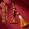 Cadena para Teléfono de Cinabrio de Diseñador con Alto Contenido de Arena Dorada Púrpura, Llavero del Año Zodiacal de Pareja, Colgante para Bolso, Joyería al por Mayor