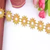 Guangzhou Nuevo Al por Mayor Premium Cadena de Perlas y Diamantes Accesorios para Ropa Componentes de Cadena de Circonita Cadena de Perlas Chapada en Oro con Pedrería