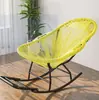 Sillón Mecedora Colorido para Uso en Casa, Silla Reclinable para Refrescarse, Silla Perezosa para Siestas, Sillón Mecedora de Ratán para Balcón, Silla de Ratán