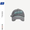 Gorra de béisbol suave lavada con letras bordadas de marca de moda urbana para parejas coreanas de primavera y verano, gorra con lengua de patito para mujer