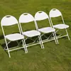 Silla Plegable de Plástico para Exteriores, Césped, Boda, Exposición, Reunión, Estadio, Concierto, Respaldo Calado de Abanico, Correa, Agujero para la Mano