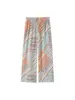 Pantalones sueltos de la marca Z, estilo INS transfronterizo de AliExpress, con cintura elástica, ropa de mujer a rayas, moda casual popular europea y americana, color de la imagen ZA