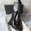 Botas Altas Ajustadas de Tacón Grueso Cuadradas de Color Sólido Otoño 2026 Nuevas Elásticas por Encima de la Rodilla Botas Largas Elásticas Altas