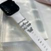 Correa de silicona para iWatch con diseño de mariposa y flores, con borde cruzado, hebilla decorativa, accesorios para Apple Watch DIY