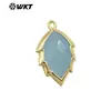 WT-P1990 Pendientes Collar Pequeños Exquisitos Forma de Hoja Multicolores Opcionales con Piedras Preciosas Accesorios Hechos a Mano Colgante