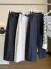 Moda Estilo Coreano Calça Casual de Perna Larga Foice Feminina Outono Novo Cintura Alta Cobre o Quadril Emagrecedora Solta Versátil Calça Balão