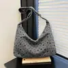 Bolsa Tote Moda Estilo Coreano para Mulheres, Bolsa Dumpling Casual Simples de Grande Capacidade, Bolsa Transversal de Ombro Único para Estudantes Escolares e Deslocamento