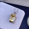 Novo Pingente de Citrino Natural Prata S925 Cravejada Pedra Principal 10X14Mm Versátil Trendy Popular Joia Feminina Atacado