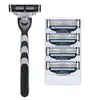 Nova navalha manual masculina de três camadas com cabeça de 3 lâminas, lâmina de reposição vintage, aparador de barba, disponível para frete internacional