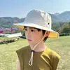 Chapéus Infantis de Verão para Proteção Solar ao Ar Livre para Meninos e Meninas, Chapéus de Sol Respiráveis Impermeáveis de Secagem Rápida, Chapéus de Pescador com Aba Larga