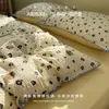 Juego de cuatro piezas de algodón de doble capa, ultra suave, grado A para bebés, para dormir sin ropa, sábana bajera, funda de edredón y sábana encimera para uso en dormitorios, juego de tres piezas