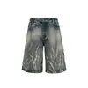 Nuevos shorts de verano para hombre estilo americano, marca de moda, diseño delgado, nicho, corte holgado, talla grande, pantalones vaqueros casuales recortados