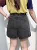 Runqi Tamanho Grande N8717 Ins Soltos Cintura Alta Linha A Perna Larga Jeans Macio Shorts Atacado Shorts Jeans Tamanho Grande