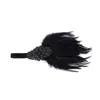 Diadema de Plumas Negras Best-Seller Transfronterizo de Amazon Diadema de Plumas Hippie Bohemia India Tocado