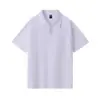 Ropa de trabajo de manga corta con cuello polo de algodón puro de doble hilo 32s para hombre, color sólido, versátil para actividades, uniforme de grupo