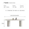 Mesa de Comedor de Placa de Roca Estilo Crema con Estilo Sedoso Moderno Simple Estilo Nórdico Mesa de Comedor de Madera Maciza Hogar Departamento Pequeño Mesa de Comedor de Lujo Ligero