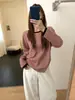 Camiseta listrada color block CH*I para mulheres, nova coleção de outono de 2026, vintage, modelagem relaxada, gola redonda, top casual versátil