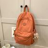 Mochila escolar de alto valor para estudantes universitárias Mochila de viagem simples e versátil de cor sólida Mochila dobrável de grande capacidade para estudantes do ensino médio
