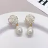 Pinza de Oreja de Terciopelo Vintage Color Vino Tinto Flor de Rosa Sin Perforación para Mujer, Pendientes de Clip Estilo Sirena Francesa Flor Gota de Agua Perla