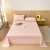 Sábanas Gruesas Cepilladas de Algodón Puro 100% Algodón Puro Color Doble Dormitorio Estudiante Funda de Almohada Juego de Tres Piezas Fábrica de Origen