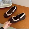 Sapatos Mary Jane Femininos Redondos com Laço Plissado 2026 Outono Nova Coleção Sola Baixa com Uma Tira
