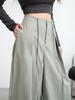 Pantalones Anchos con Estampado de Espina de Pescado de Rábano Tío para Mujer Primavera 2026 Nuevo Cintura Alta Diseño Holgado de Atar Pantalones Largos hasta el Suelo