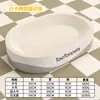 Cartón Blanco Ovalado Borde Ancho Tabla Rascadora para Gatos Tamaño Grande Especial para Gatos Gordos Resistente al Desgaste No Suelta Pelo Cama Integrada para Gatos Tabla Afilar Garras de Gato