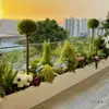 Caja de Flores Personalizada de Acero Inoxidable para Exteriores Caja de Plantación para Balcón Cuadrada Maceta Rectangular para Calle Comercial Flor de Acabado de Hierro
