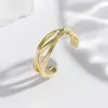 Anillo nuevo de línea de anillos cruzada de Amazon, anillo de apertura irregular suave, anillo de cobre ajustable para amantes