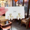 Pendientes de Moda de Aguja de Plata 925 con Cubos de Perla de Venta Caliente Pendientes Dulces de Nicho de Gama Alta Pendientes de Diseño Exquisito