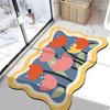 Alfombra de barro de diatomeas con dibujos de flores lindas transfronterizas para baño, cocina, alfombra de suelo antideslizante, absorbente y de secado rápido