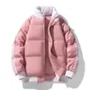 Abrigo acolchado de algodón con contraste de tres barras transfronterizo para hombre y mujer, nuevo para invierno, grueso, cálido, con cuello alto, cortavientos, abrigo de algodón plumón