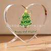 Adornos para Árbol de Navidad Acrílicos Exclusivos Transfronterizos con Forma de Corazón y Base - Decoración de Escritorio Multifestiva Universal con Clip