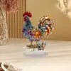 Figura de Animal 2D Gallo Plana Acrílico Creativo Transfronterizo Multicolor Decoración de Escritorio de Oficina Decoración del Hogar Hongyao