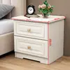 Mesa de Cabeceira de Madeira Maciça de Luxo Leve, Armário de Cabeceira Branco Moderno Nórdico Simples, Armário de Armazenamento Econômico para Quarto, Totalmente Montado