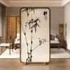 Biombo para Sala de Estar, Uso Doméstico, Madera Maciza, Oficina, Sala de Té, Dormitorio, Decoración de Bambú Estilo Zen, Pantalla de Asiento, Entrada