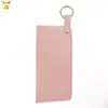 Estojo de óculos de couro PU óculos de sol bolsa de armazenamento de óculos de sol bolsa de couro para óculos chaveiro conveniente bolsa pendurada para óculos