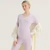 Conjunto de Roupas de Outono para Gestante Roupa Íntima Térmica para Amamentação Pijama de Maternidade Camada Base Conjunto de Roupas Pós-Parto