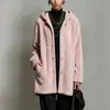 2026 Nuevo Abrigo Impermeable con Capucha de Doble Cara de Lana para Mujer, Casual, Holgado, de Botones Sencillos, Ropa Transfronteriza Europea y Americana de Amazon