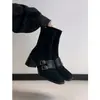 2026 Nuevas Botas Cálidas Versátiles para Mujer, Botas Delgadas con Hebilla Sencilla y Cierre Trasero, Botines de Tacón Cuadrado