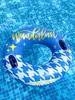 Flotador Inflable para Adultos Modelo Nuevo Transfronterizo, Diseño de Cielo Estrellado Azul Engrosado, Flotador Inflable de Doble Cámara de Aire con Asas, Flotador para Axilas