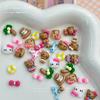 Hellokitty Cat Nail Art Acessórios Couro Preto Bonito Tridimensional Dos Desenhos Animados Bow Wear Nail Decoration Resina Diamante
