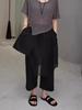 Pantalones Yamamoto de moda negros de imitación de dos piezas para mujer 2025 Verano Nueva moda nicho Versátiles Elegantes Pantalones de pierna ancha